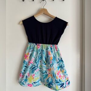 Lilly Pulitzer Girls Caila Dress in the "Serene Blue Tippy Top"